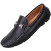 rismart Uomo Guida Auto Scivolare su Comfort Casuale Pelle Mocassini Scarpe Nero1,43.5 EU