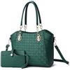 NICOLE & DORIS Borsa Donna Set Borsa a Tracolla con Cerniera Borsa e Portafoglio Borse a Mano Pelle PU Borsetta a Spalla Borse Tote per Lavoro Shopping Viaggi Verde