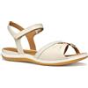 Geox D SANDAL VEGA B - Sandalo piatto Donna, Papyrus,