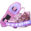YongerYong Scarpe con Rotelle Pattini LED Luce per Ragazzi e Ragazze, Scarpe con Automatiche Rotelle Retrattile,Outdoor Multisport Ginnastica Running Sneaker per Bambino