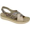 3Rose 403 Sandali Donna con Fascia Incrociata Stampa Pitonata - Pantofole Casa e Outdoor Estive - Sabot Comodi da Giorno Comfort Anatomico con Plantare Estraibile in Vera Pelle