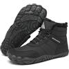Mishansha Scarpe Invernali Barefoot Uomo Donna Stivali Neve Comode Caldo Stivaletti Inverno Antiscivolo Flessibile Scarponcini con Imbottitura Calda, Nero Corvo 45EU