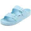 VICT POPU Sandali da donna con plantare, sandali piatti antiscivolo estivi, ciabatte da bagno casual, EVA slides per adulti, pantofole, Celeste., 40 EU