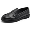 IF Mocassini Donna Eleganti, Loafers Slip On Casual da Ufficio, Suola Rinforzata con Inserto Effetto Legno, Comodi e Resistenti in Pelle Sintetica GA063 Nero N.36