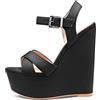 Castamere Donna Alto High Zeppa Piattaforma Tacco Heel 15 CM Heels Aperte sulla Punta Sandali Cinturino alla Caviglia Fibbia Sexy Dress da Matrimonio