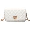 HAKSIM Borsa a spalla da donna in pelle, clutch alla moda, borsa a mano, trapuntata, borsa a tracolla da designer con catena, bianco, s