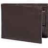 Timberland Uomo Pelle Portafoglio Bifold con Tasca Monete Marrone Classico
