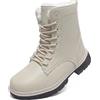 Topwolve Stivali Donna Impermeabili Stivaletti da Camminare Stivali da Neve Invernali Fodera Pelliccia Calda Doposci,Beige(con Pelliccia),37 EU