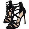 YGJKLIS Donna Estate 11 cm Décolleté con Tacco con Cerniera Sandalo con Tacco in Pelle Scamosciata Scarpe da Sera per Feste Scarpe con Tacco Alto (36,Nero)