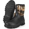 Avizon Stivali in neoprene impermeabili da uomo semi-gomma stivali con suola antiscivolo per agricoltura caccia e uso esterno nero/mimetico, Mimetico, 40.5 EU