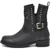 IF Fashion Stivali Stivaletti Biker Motociclista da Donna Traforato Con Fibbie Borchie Primaverili Estivi Pelle Sintetica G677 Nero N.37