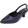 Gicoiz Vestito Tacco Gattinos Donna Slingback Appuntito Scarpe Comodo Sposa Pantofole Formal Lavoro Festa Tacco Basso Chiuse Davanti Dark-Blu Numero 34 EU