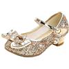 Mama Stadt Principessa Bambina scarpa Glitterate Tacchi Ragazza Cosplay Principessa Paillettes Eleganti Bambina Cerimonia Festa Dorato/33