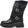 IF Fashion Scarpe Stivali da Donna Al Polpaccio Largo Biker Motociclista Con Doppie Fibbie Platform Anfibi MP2751-4 nero N.37