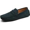 Jamron Uomo Pelle Scamosciata Penny Mocassini | Fodera in Pelle Traspirante, Tacco Piatto, Scarpe da Guida, Slip-On, Taglie Plus, Casual & Elegante