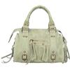 Gave Lux Borsa a Spalla Donna in Pelle Italiana Verde Militare con Tracolla Rimovibile Elegante