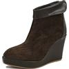 LarDorLin Donna Zeppa Inverno Plateau Stivaletti Zip Ufficio Tacco Alto Warm Appuntito Eleganti Polacchine Coffee Numero 35 EU