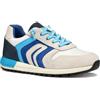 Geox J ALBEN Boy B - Scarpe da Ginnastica Bambino, White/Royal,
