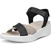 ECCO Flowt Zeppa Luxury Crossband Sandalo Donna, Nero, 8/8.5 UK
