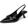 DREAM PAIRS Decolleté da donna con punta chiusa, Nero , 38.5 EU