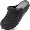Procity Zoccoli | Sabots Unisex per Donne e Uomini | Clogs da Giardino Traspiranti | Scarpe da Giardino | Pantofole Leggere | Sandali da Spiaggia Nero Grigio 39