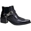GIJMZY Stivali Cowboy Uomo Stivali da cowboy vintage da uomo, in pelle, alti fino al ginocchio, con fibbia a catena, scarpe punk, stivali da motociclista a punta