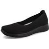 Fly Flot Scarpa Donna in Rete Elastica Knit, Sottopiede Estraibile in Memory, Lavabile in Lavatrice, Mocassini, Nero, 36 EU