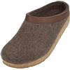 HAFLINGER Grizzly Torben zoccolo in feltro di pura lana marrone screziato, taglia 41