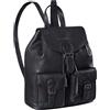 STILORD Ezra Zaino PC Pelle Donna Uomo Zainetto Elegante Retro Daypack Zaino Giorno da Viaggio Borsa da Lavoro Scuola in Vero Cuoio Vintage Colore:nero