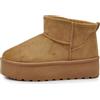 IF Stivali Stivaletti Mammut Da Donna Alla Caviglia Con Pelo Pelliccia Platform Zeppa Camoscio Sintetico P309 Camel N.41
