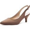 Greatonu Slingback Donna Scarpe Eleganti Decollete con Tacco Medio a Gattino e Punta