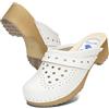 BeComfy Zoccoli Unisex in Pelle e Legno per Donna e Uomo - Vera Pelle, 35-46 EU (Stelle Bianco, 37)