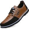 Asifn Elegante Scarpe Stringate Basse Uomo Mocassini Eleganti Oxford Casual Classiche Slip on Comode Lacci Loafer（Marrone,41 EU