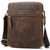 LEABAGS LEABGAS Borsello Uomo Tracolla Pelle,Tracolla Casual Borsa,Vera Pelle Tipo Messenger Bag,Multitasche Uomo a Spalla Crossbody Messenger,Viaggio Borsa a Spalla per Ufficio(Rosso Marrone Vintage)