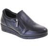 Riposella Alessia Mocassini Classici Donna Pelle Nero Tacco Zeppa 4Cm Suola Gomma