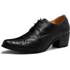 Dwihuize Scarpe Eleganti da Uomo con Punta A Punta Scarpe da Ballo con Tacco Alto per Matrimoni Feste Lacci in Pelle retrò per Lavoro,Nero,43 EU