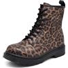 IF FASHION Stivali Stivaletti Militari Combat boots Anfibi da Donna MT88 leopardato maculato N.40