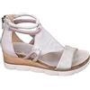 ERLINGO Sandali con plateau da donna Open Toe Zip Scarpe con tacco a cuneo Flatform Sandali da donna comodi e traspiranti, Bianco (bianco), 37 EU