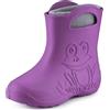 Ladeheid Stivaletti Pioggia Bambino in EVA Termici, Invernali Stivali Pioggia Bambina con Calzino Interno e Motivo a Rana, Scarpe Bambino per Passeggiate LA-CA-03 (Lilla Grigio, 30/31)