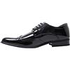 Evoga Scarpe Uomo Class Blu Scuro Vernice Linea Classica Eleganti Cerimonia (#A3 Francesine Nero, Numeric_41)