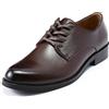 Allthemen Scarpe Derby Stringate Uomo Eleganti Basse Oxford in Pelle Lavoro Casual Brogue PU Vintage Marrone Scuro 42