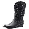 IF Fashion Stivali Stivaletti Texani Cowboy Western Scarpe da Donna Punta Camperos Etnici 629