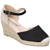 amarpies | Espadrillas Donna - Sandali con zeppa - Yute con Fibbia - Espadrilles Stilose - Zeppa Alta e Confortevole - Versatili - Modello ACX26484, Nero , 39 EU