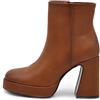 IF Fahion Scarpe Da Donna Tronchetti Stivali Stivaletti Zip Zeppa Platform XG106 Camel N.39