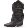 IF Fashion Scarpe Stivaletti Arricciati Da Donna Con Ghetta Risvolto G695 brown N.37