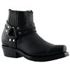 Grinders Renegade Lo Stivaletti Unisex di Pelle Stile Motociclista Cowboy