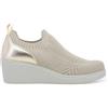 Melluso K53013, Mocassino in Tessuto Elastico con Zeppa da Donna