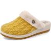 Fly Flot Ciabatta Donna in Maglia con Bordo in Pelliccia Sintetica, Sottopiede Antishock, Sandali