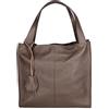 Gave Lux Borsa a Spalla in Vera Pelle Dollaro Donna Marrone Scuro Made in Italy Design Artigianale