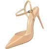 Generisch Scarpe da donna color oro, con tacco alto con cinghia, con punta a punta, alla moda, comode tacchi a spillo, cinghie regolabili, cachi, 39 EU